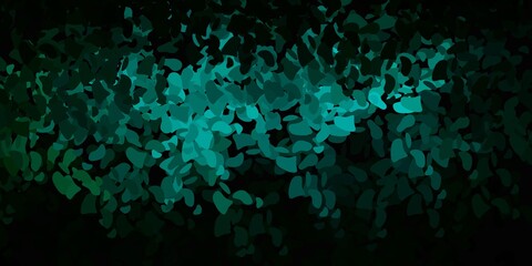 Dark green vector texture with memphis shapes.