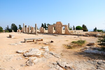 Fototapeta premium The Sanctuary of Apollo Hylates at the Neolithic period Kourion Ancient city on the southwestern coast of Cyprus