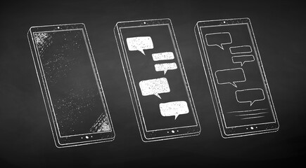 Chalk drawn illustration of smartphone