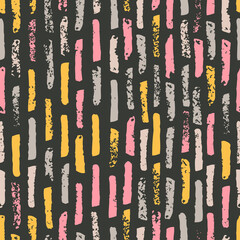 Vector abstract pattern with worn colorful stripes. Seamless texture with hand drawn lines. Simple print on a dark background for wallpaper, wrapping paper, website background, fabric design