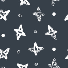 Vector pattern with hand drawn stars. Simple seamless print for wallpaper, wrapping paper, website background, fabric design