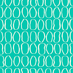 Seamless pattern with hand drawn ovals. Green abstract print for wallpaper, wrapping paper, textile, surface design