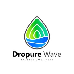 Abstract Drop Pure Wave Logos Design Vector Illustration Template