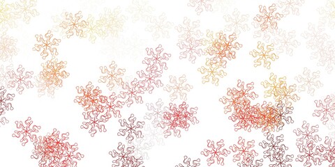 Light orange vector doodle texture with flowers.