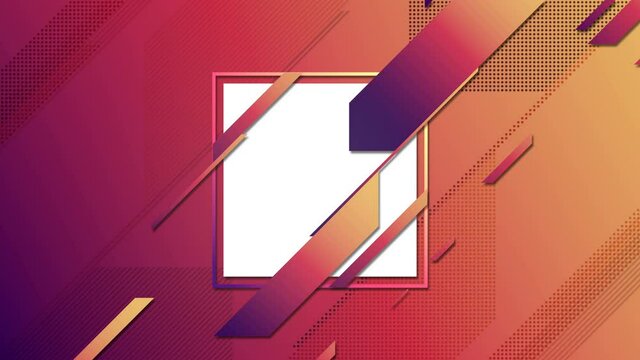 Reveal square badge loop animation with alpha matte. 3D rendering. 4K, UHD