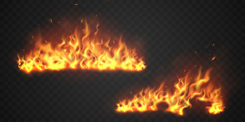 fire flames Burning red hot sparks realistic abstract background © HNKz