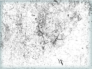 Grunge Black and White Distress Texture .Wall Background .Vector Illustration