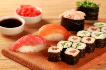 Nigiri And Maki Sushi Serving