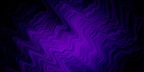 Dark Purple vector layout with curves. Abstract illustration with gradient bows. Pattern for ads, commercials.