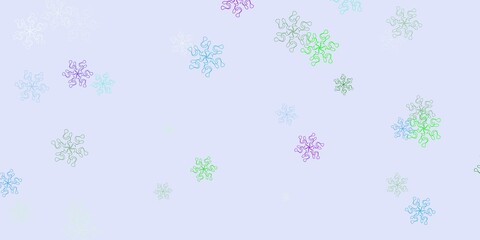 Light pink, green vector natural layout with flowers.