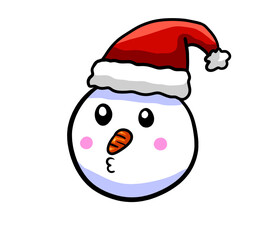 Cartoon Stylized Flirty Snowman Emoticon