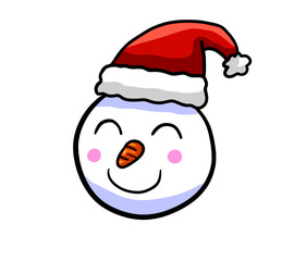 Cartoon Stylized Smiling Snowman Emoticon