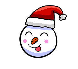 Cartoon Stylized Silly Snowman Emoticon