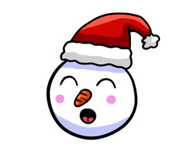 Cartoon Stylized Singing Snowman Emoticon