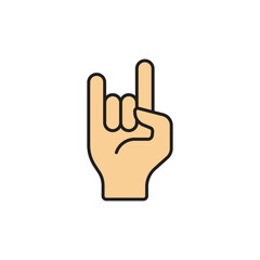 Rock and roll hand vector icon symbol isolated on white background