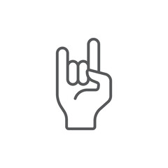 Rock and roll hand vector icon symbol isolated on white background
