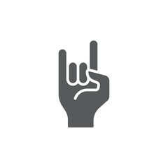 Obraz premium Rock and roll hand vector icon symbol isolated on white background