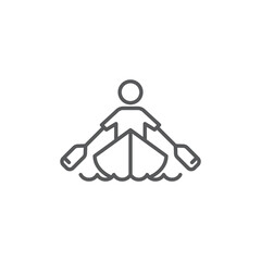 Rowing sport training vector icon symbol isolated on white background