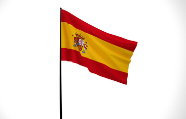 Spain Flag, Wavy Fabric Flag, Spain, 3D Render