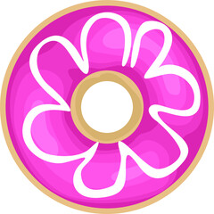 Simple Vector Design of Donut in Pink