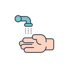Wash hands vector icon symbol isolated on white background