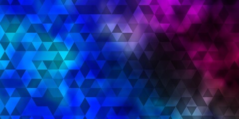Obraz premium Dark Pink, Blue vector background with triangles.