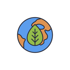 World ecology vector icon symbol isolated on white background