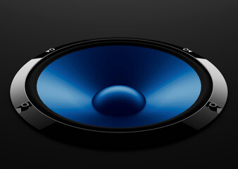 abstract sound speaker with dynamic bass waves - 3D Illustration