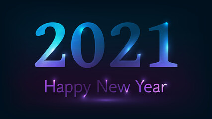 2021 Happy New Year neon background