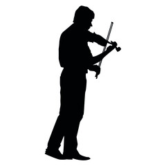 silhouette of a man playing a violin vector illustration