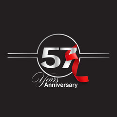 57 Year Anniversary celebration Vector Template Design Illustration