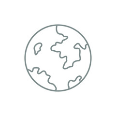Earth globe icon design, earth planet symbol, line art style illustration - Vector