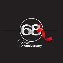 68 Year Anniversary celebration Vector Template Design Illustration