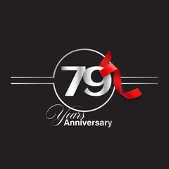 79 Year Anniversary celebration Vector Template Design Illustration