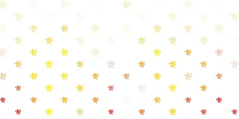Light orange vector pattern with coronavirus elements.