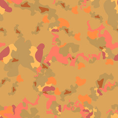Desert camouflage of various shades of orange, red and green colors