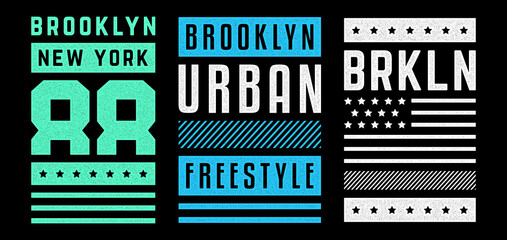Vector retro illustration on the theme of Brooklyn. Urban. Modern. Stylized vintage grunge white typography, t-shirt graphics, poster, print.