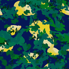 UFO camouflage of various shades of green, yellow and blue colors