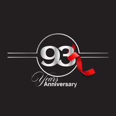 93 Year Anniversary celebration Vector Template Design Illustration