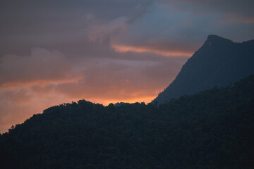 sunset in the mountains