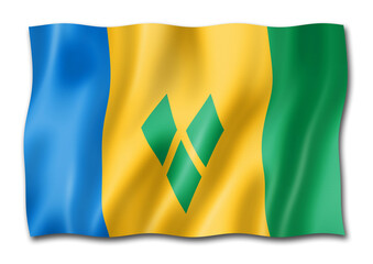 Saint Vincent and the Grenadines flag isolated on white