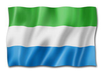 Sierra Leone flag isolated on white