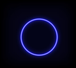 
Neon circle blue light for advertising