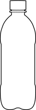 recommend clip art: A vector line art illustration of a water bottle