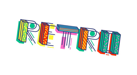 Retro colorful cartoon inscription vector illustration isolated on background.