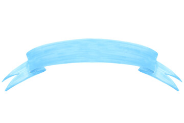 set of elements isolated on white background colored ribbon line flag yellow blue green hand drawing illustration