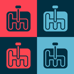 Pop art Gear shifter icon isolated on color background. Transmission icon. Vector Illustration.