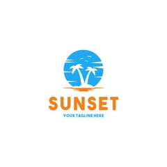 Creative modern sunset logo design