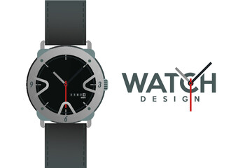  Watch for man and woman with black watch strap 