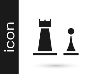 Grey Chess icon isolated on white background. Business strategy. Game, management, finance. Vector Illustration.